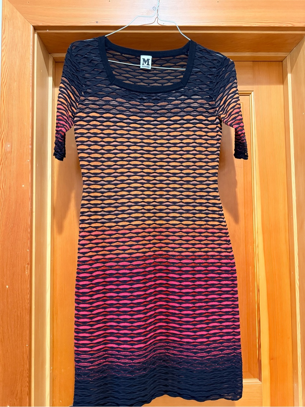 Missoni Black Ombre Knit BodyCon Dress with Orange Fade - S estimate